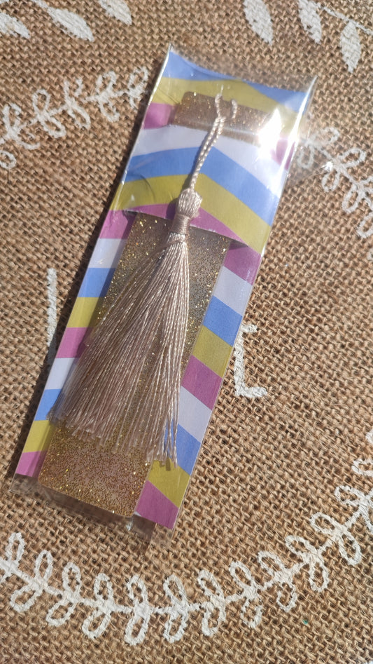 marque pages doré pailleté résine epoxy