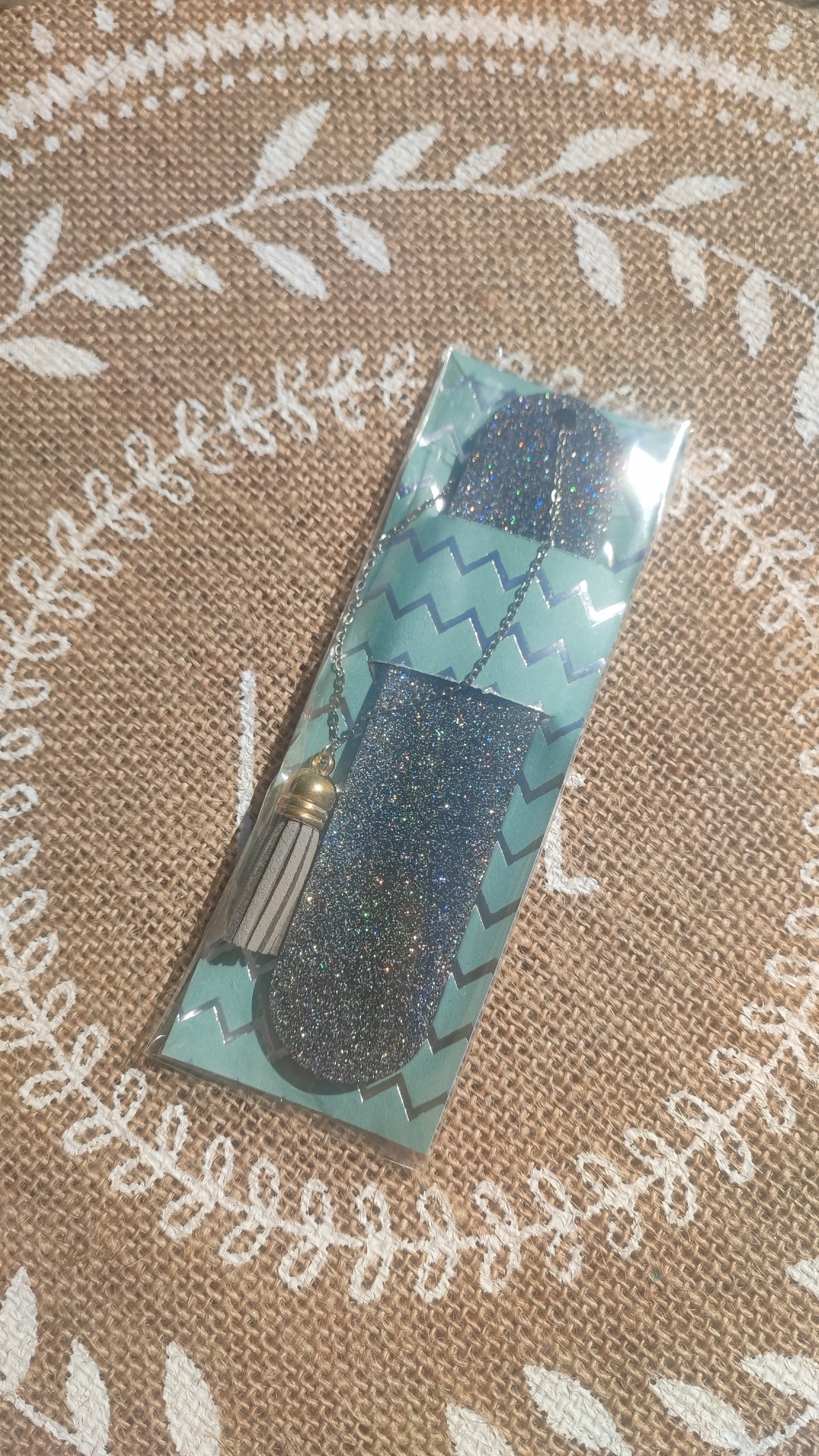 marque pages gris pailleté résine epoxy