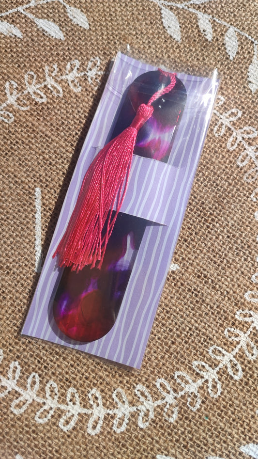 marque pages encre alcool violette fuchsia résine epoxy