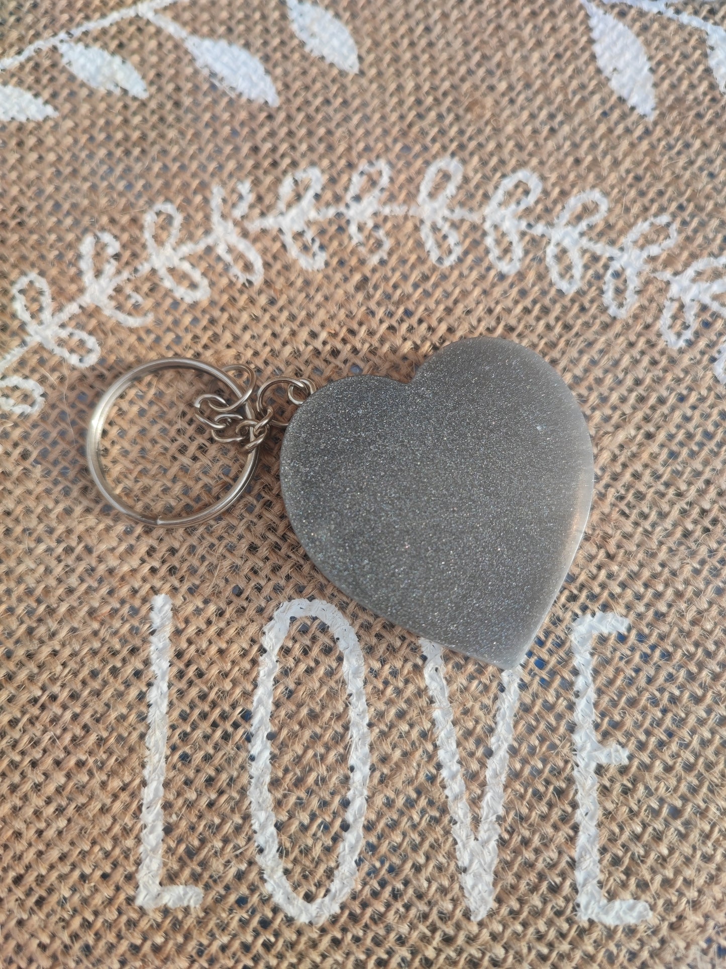 porte clé coeur résine epoxy