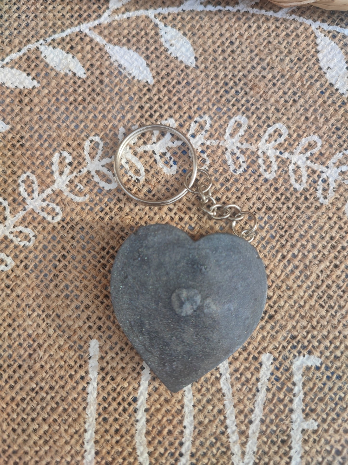 porte clé coeur résine epoxy