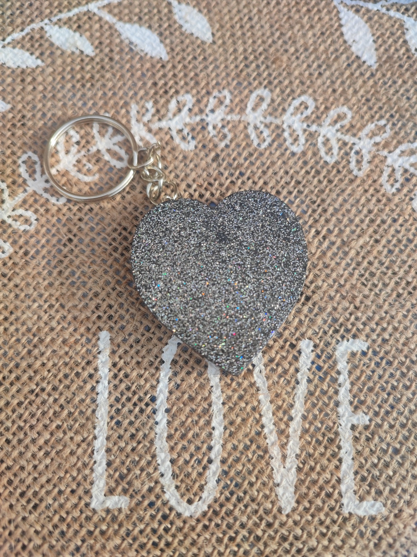 porte clé coeur résine epoxy