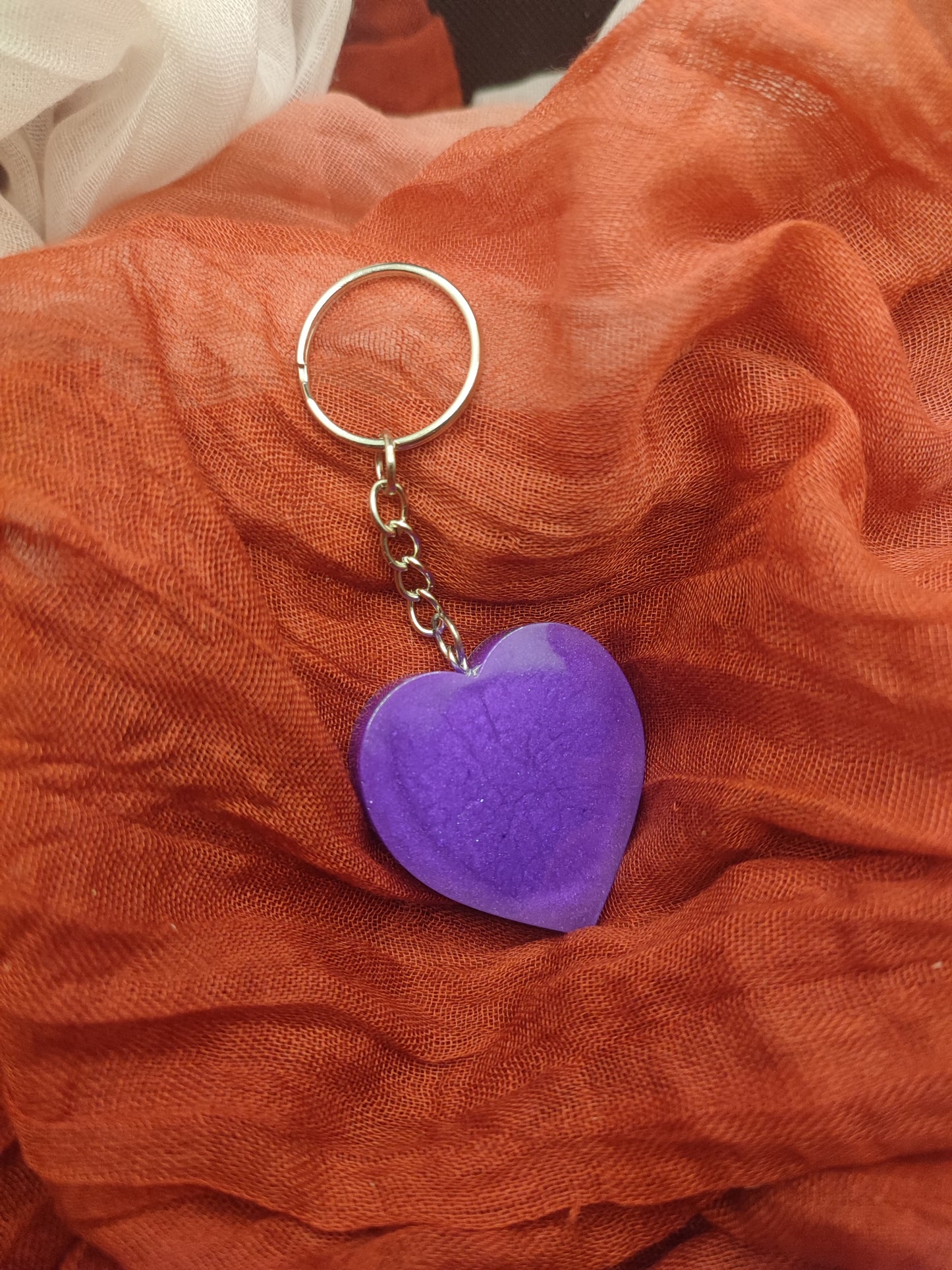 porte clé coeur résine epoxy